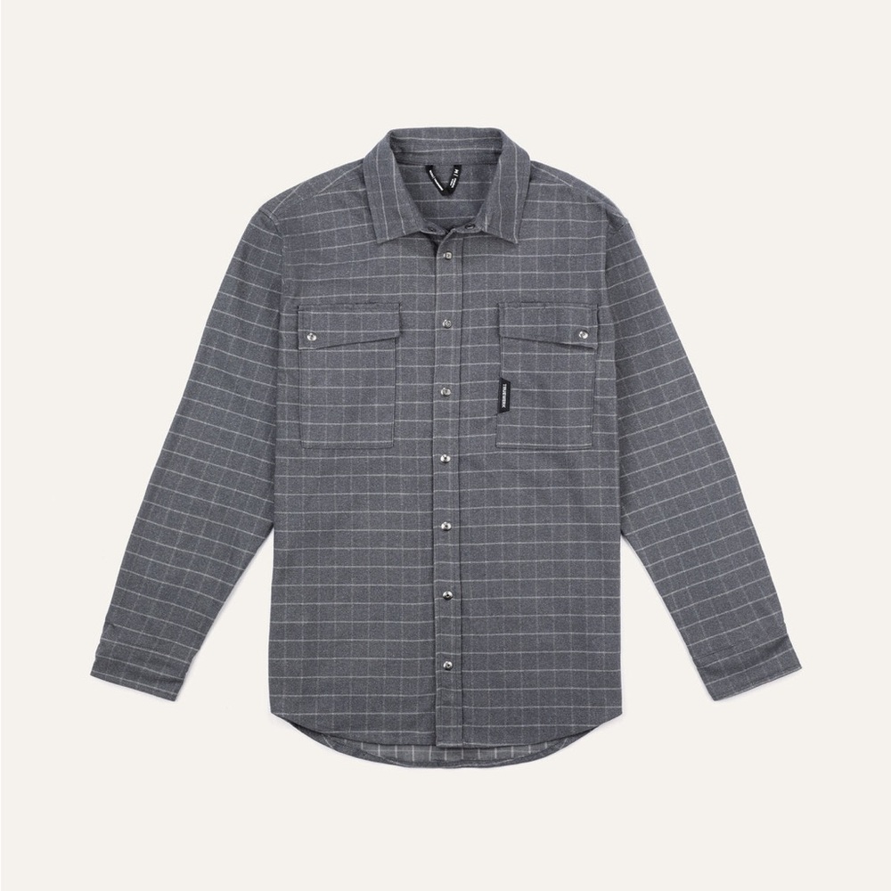 TrueWerk WOMEN'S TECH FLANNEL Grey Long Sleeve shirt medium